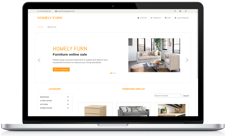 Furniture shopping website